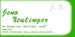 jeno neulinger business card